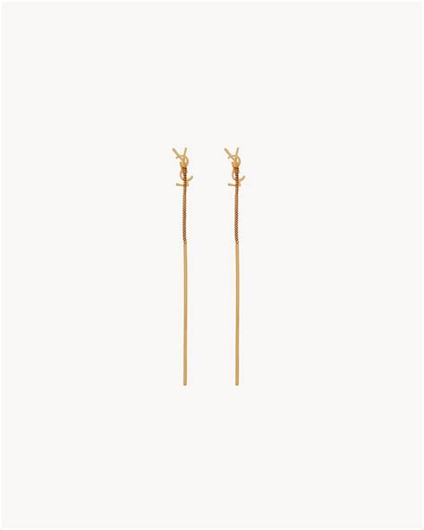 ysl chain threader earrings|CASSANDRE threader earrings in metal .